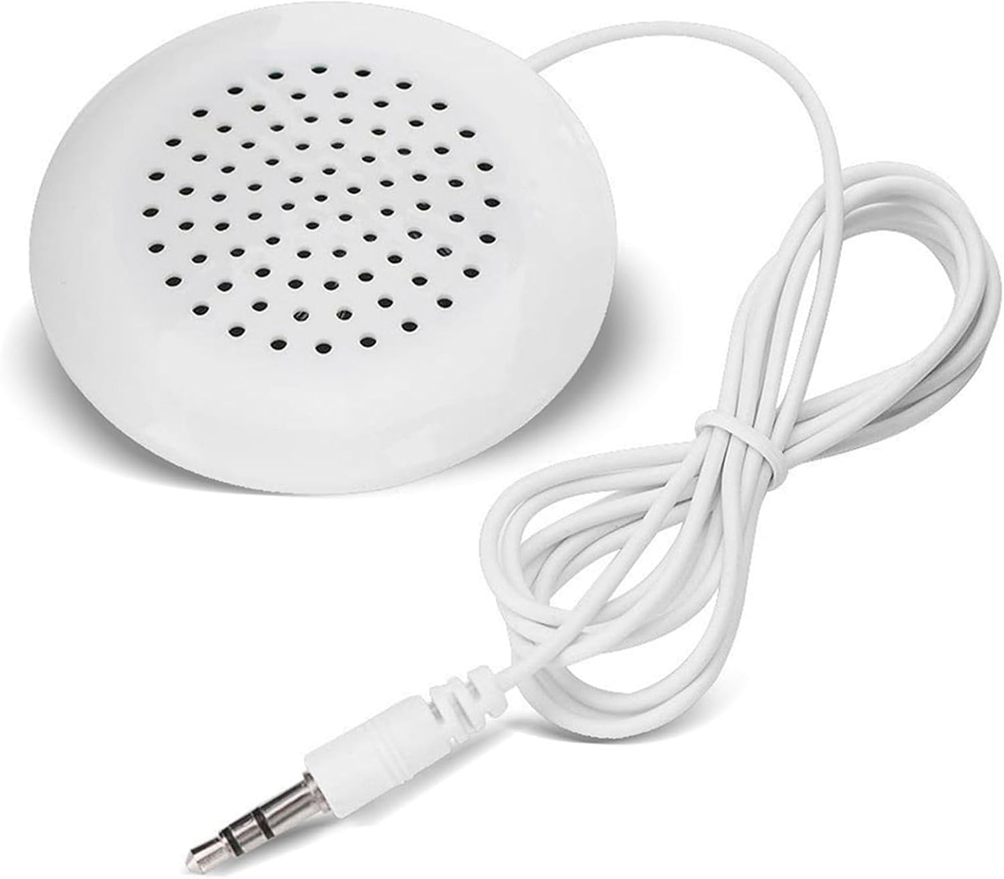 Pillow Speaker, 3.5mm Jack Pillow Speakers for Sleeping, 2.4x0.6in Mini Under Pillows Music with 39in Wire for MP3, MP4, Protable CD Player, Mobile Phones, White, ABS