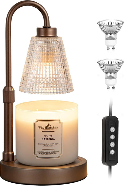 Innqoo Candle Warmer Lamp with Timer Home Decor Birthday Gifts for Women | Dimmable Candle Warmer for Jar Candles, Height Adjustable Wax Melts Warmer, House Warming Gifts New