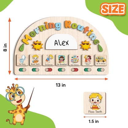 Morning Routine Chart for Toddler, Daily Routine Chart for Kids Age 2-6, Morning Schedule for Boy Girls, Visual Schedule, Chore Chart for Kids