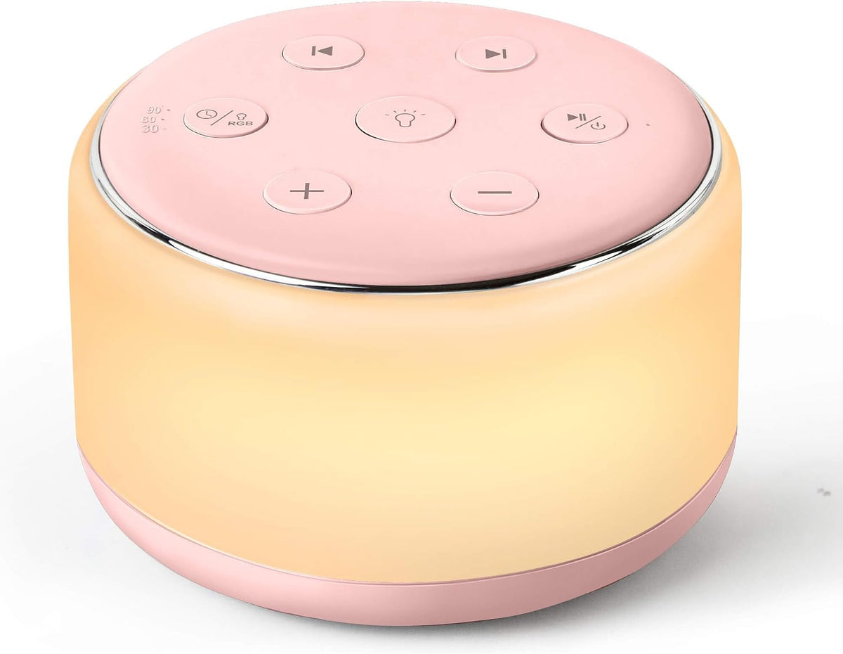 FamiSym Rechargeable White Noise Sound Machine Baby with Night Light