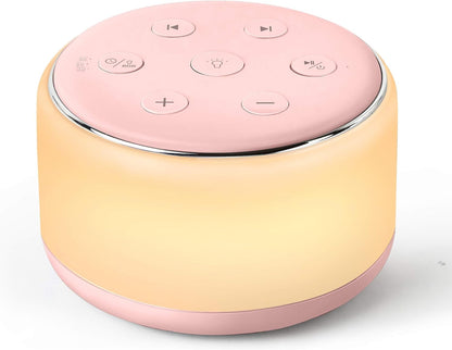 FamiSym Rechargeable White Noise Sound Machine Baby with Night Light