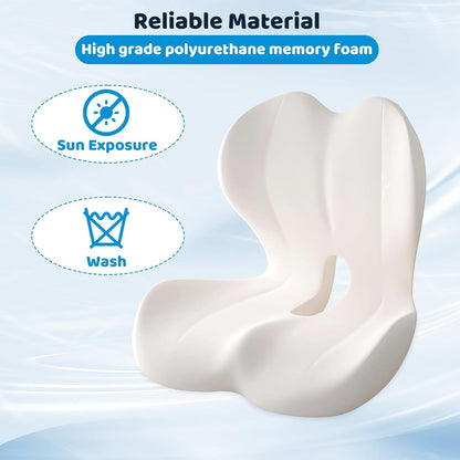 Memory Foma Car Seat Cushion Reducing Sciatica Pressure, Truck Driver Long Sitting Hemorrhoid Pillow, Thick Ergonomic Non Slip Wheelchair Cushions, Comfort Office Home Chair Back Cushion