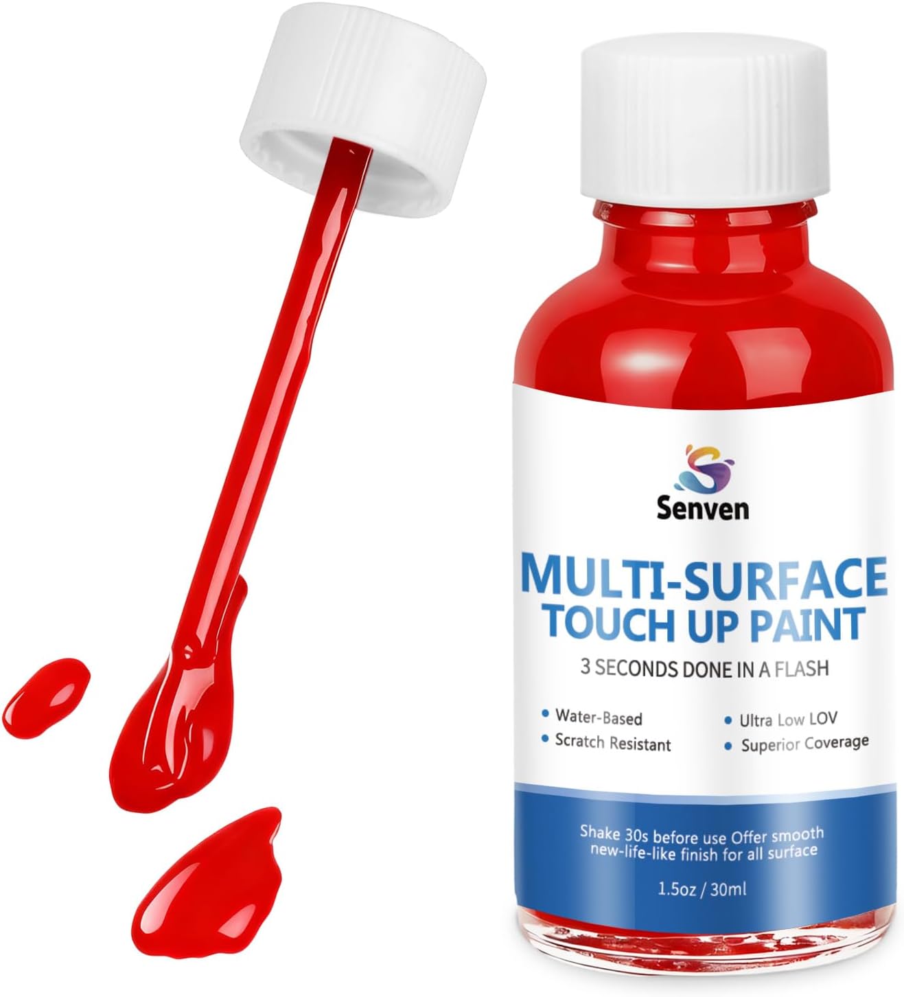 White Touch Up Paint High-Gloss Multi Surface Acrylic White Touch Up Paint Pen Scratch Repair for Metal,Walls,Cabinets,Appliances,Wood,Door,Furniture,Enamel 1.5 Fl Oz