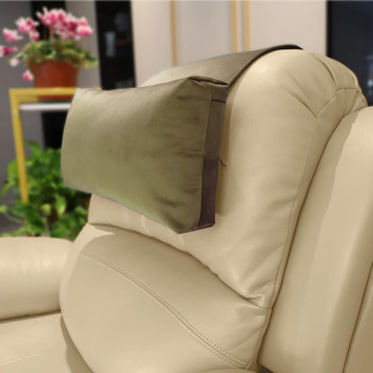 Adjustable Headrest Pillow for Recliners and Armchairs - Non-Slip Velvet Cushion for Neck Support and Pain Relief (Gray)