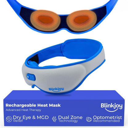 Blinkjoy Rechargeable Heated Eye Mask for Dry Eyes | Cordless Warm Compress for MGD, Styes & Eye Strain, Optometrist Recommended for Dry Eye Relief