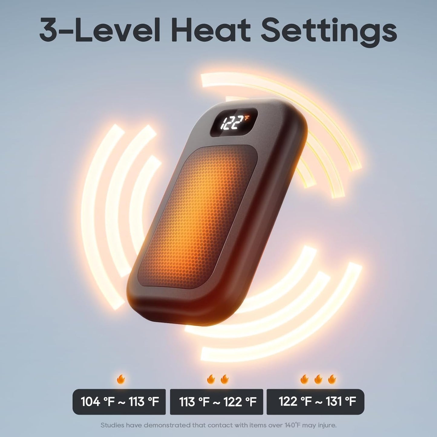 Hand Warmers Rechargeable 4 Pack, 6400mAh Electric Hand Warmers, AI Smart Chips 20Hrs Long Safe Heat, Portable Pocket Heater, Outdoor Camping Hunting Golf Accessories