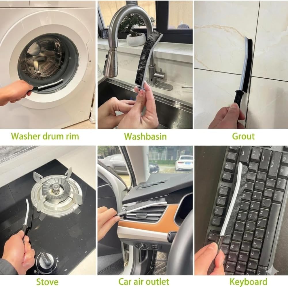 8 Pack Multi-Purpose Washing Machine & Dryer Vent Cleaning Kit | Dryer Lint Cleaner, Grout, Crevice & Lint Trap Cleaning Tools, Long Handle Laundry Brushes, For All Washers, Flexible