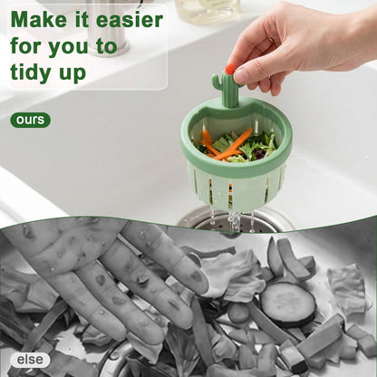 2026 New Cactus Sink Strainer Basket, Upgrade Multifunctional Kitchen Sink Drain Strainer Press Automatic Dumping Basket Anti-Clogging, 2 Pack (Green+Yellow)