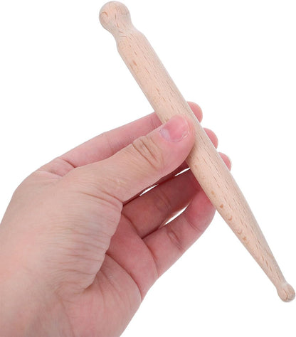 SOIMISS Wooden Acupoint Massage Stick 2pcs Set, Manual Trigger Point Massager for Neck, Back, and Feet, Beechwood Massage Cane for Home, Office, and Travel Use