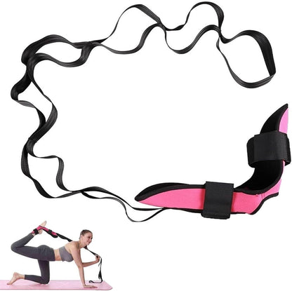 Stretching Strap with Loops and Detachable Foot, Fascia Stretcher Used, Foot & Calf Stretcher for Yoga, Gymnastics and Flexibility Training