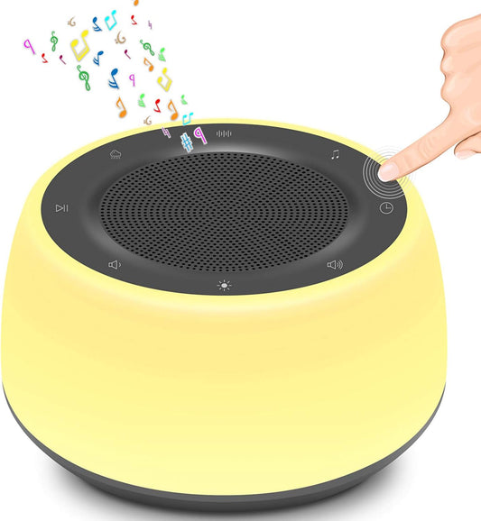 White Noise Machine with Night Lights, Sleep Sound Machine 32 Soothing Sounds for Baby Adults Kids Sleeping, Fan Wave Sound Lullaby, Timer and Memory Feature, RGB Color Touch Table Lamp