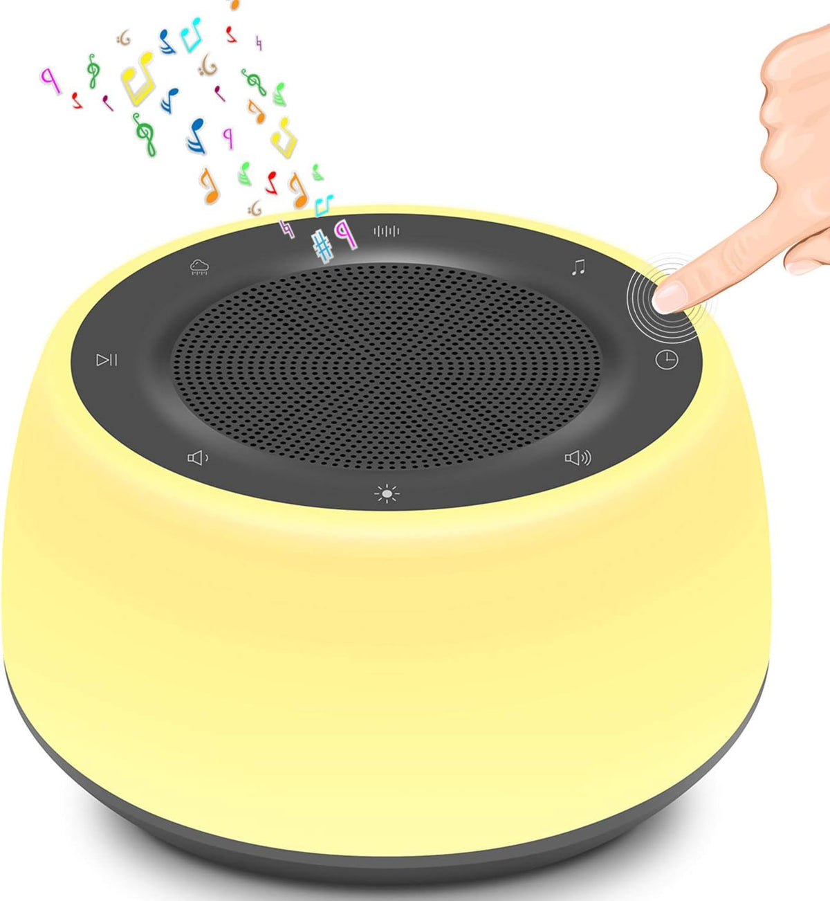 White Noise Machine with Night Lights, Sleep Sound Machine 32 Soothing Sounds for Baby Adults Kids Sleeping, Fan Wave Sound Lullaby, Timer and Memory Feature, RGB Color Touch Table Lamp