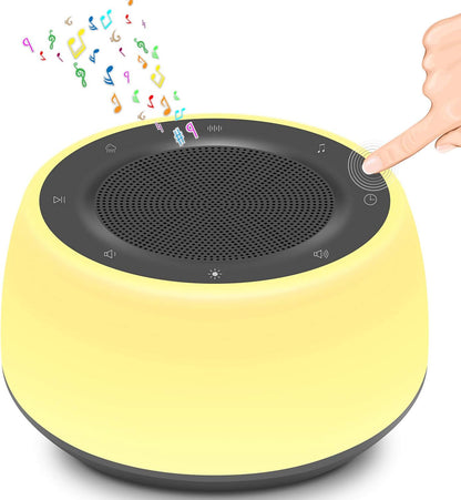 White Noise Machine with Night Lights, Sleep Sound Machine 32 Soothing Sounds for Baby Adults Kids Sleeping, Fan Wave Sound Lullaby, Timer and Memory Feature, RGB Color Touch Table Lamp