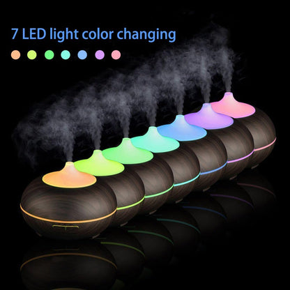 550ml Large Capacity Essential Oil Diffuser with 6 Essential Oil Set | Aromatherapy Ultrasonic Air Humidifier with Timer,7 Color LED Night Light,Waterless Auto-Off Functions for Home Spa
