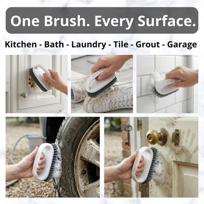 Scrub Brush, Soft-Medium Bristle Scrub Brush with Handle – All-Purpose Cleaning Brushes for Kitchen, Bathroom, Shower, Tile, Grout, Sink & Floor – Durable Household Scrubber by Final Touch (3-Pack)