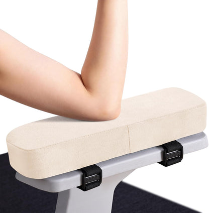 Smiry Memory Foam Office Chair Armrest Pads, Non-Slip Armrest Cushion | Ergonomic Arm Rest Pads with Adjustable Buckles and Straps, Elbow Relief for Desk, Gaming & Wheelchair, Black, Set of 2