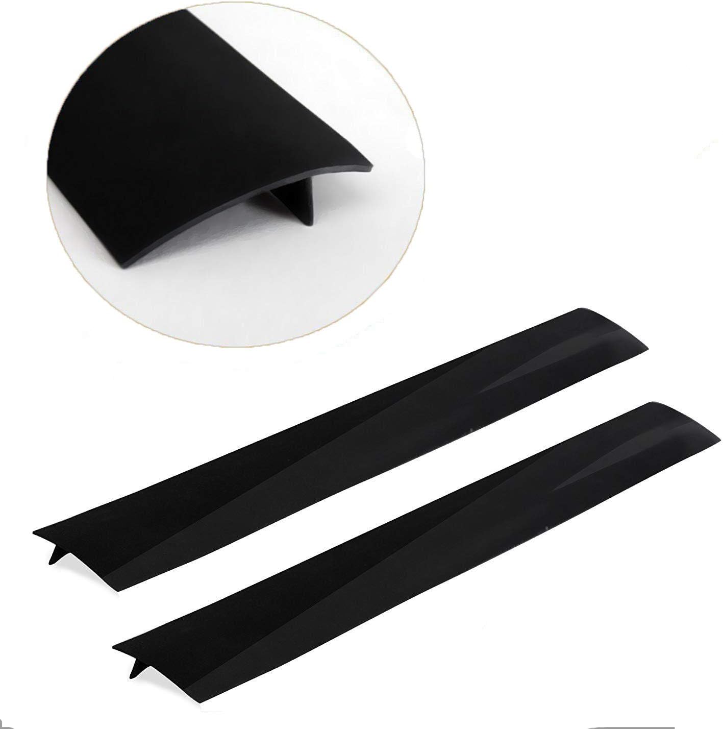 Silicone Kitchen Stove Gap Covers, Kitchen Counter Gap Anti-Slip Non-Tacky Filler Seals Spills Between Counter, Stovetop, Oven, Washer, Heat-Resistant，Set of 2 (21 Inches, Black) by liboyixi