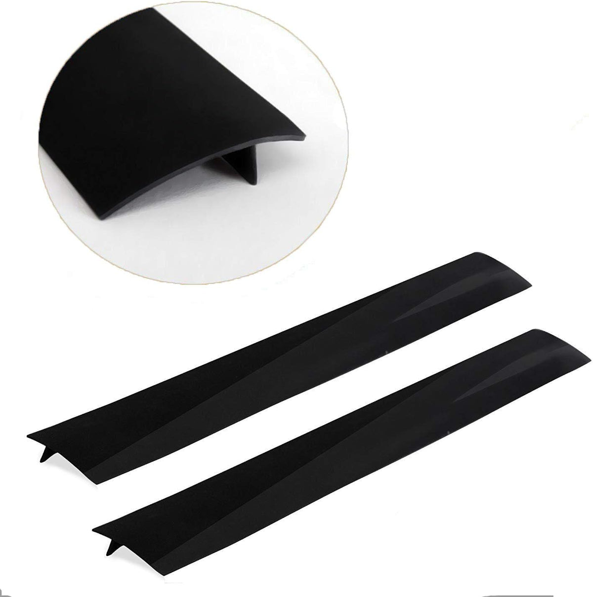Silicone Kitchen Stove Gap Covers, Kitchen Counter Gap Anti-Slip Non-Tacky Filler Seals Spills Between Counter, Stovetop, Oven, Washer, Heat-Resistant，Set of 2 (21 Inches, Black) by liboyixi