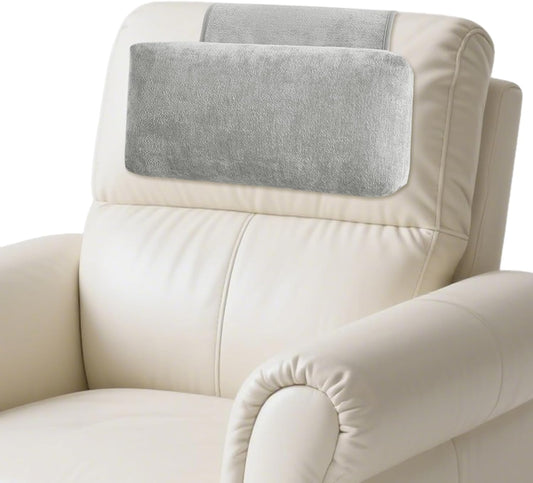 Chenille Neck Pillow for Sofa - Adjustable Headrest, Non-Slip Neck Support Cushion for Pain Relief, Comfortable Chair Pillow, Gray