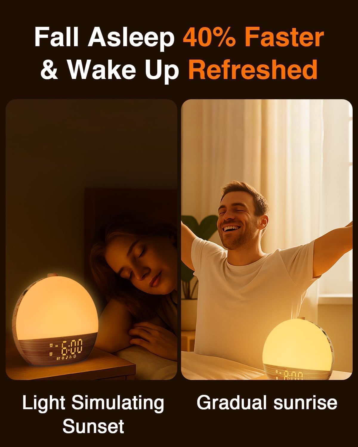 Sunrise Alarm Clock with Sound Machine - Natural Wake-Up Gradual Light