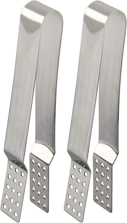 Home-X Stainless Steel Tea Bag Squeezer, Herbal Tea Infuser, Useful Kitchen Steeper Tongs, Strainer Holder Grip, Metal Kitchen Bar Tools-Set of 2