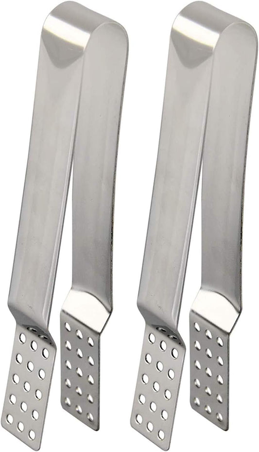 Home-X Stainless Steel Tea Bag Squeezer, Herbal Tea Infuser, Useful Kitchen Steeper Tongs, Strainer Holder Grip, Metal Kitchen Bar Tools-Set of 2