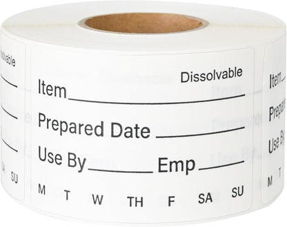 L LIKED 250 Dissolvable Labels 2"x 2" Use By Food Rotation Storage Label