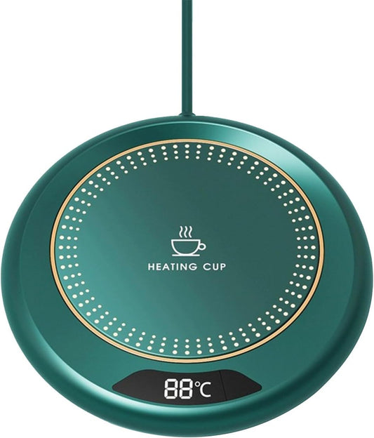 Coffee Mug Warmer for Desk, Electric Cup Warmer with 3 Temperature Settings, Mug Warmer Auto Shut Off, Smart Coffee Warmer for Desk, Birthday Gifts for Women Men Green