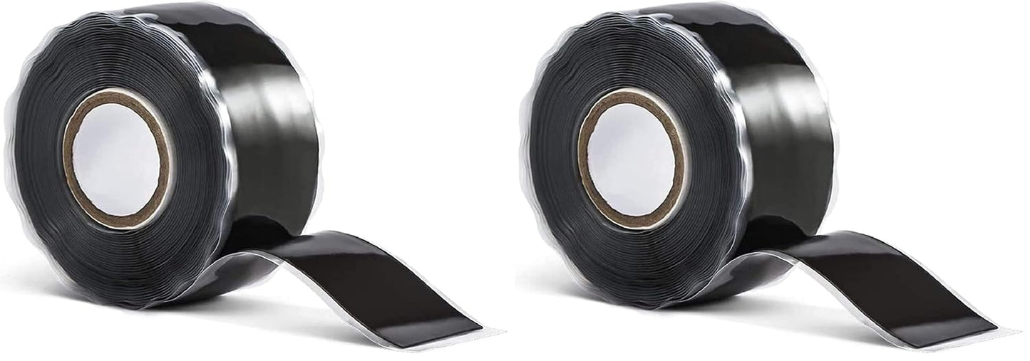 Romeda 1 Inch x 10 FT Black Self-Fusing Silicone, Thickness 0.5mm Hose Repair Tape, Heavy Duty and Leak Proof Rubber Hose Tape, Pipe for Water - Black