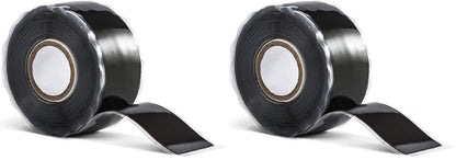 Romeda 1 Inch x 10 FT Black Self-Fusing Silicone, Thickness 0.5mm Hose Repair Tape, Heavy Duty and Leak Proof Rubber Hose Tape, Pipe for Water - Black