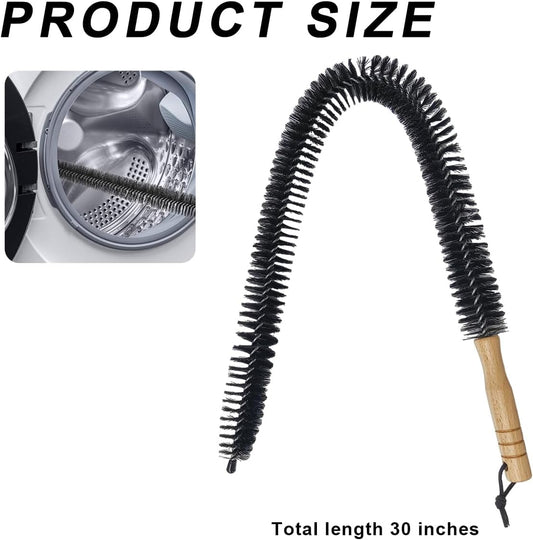Radiator Cleaner Brush, 30 Inches Flexible Radiator Duster Cleaning Brush with Wood Handle, Radiator Coil Cleaning Brush Vent Cleaner for Vehicle Refrigerator Dryer (Full Bristle)