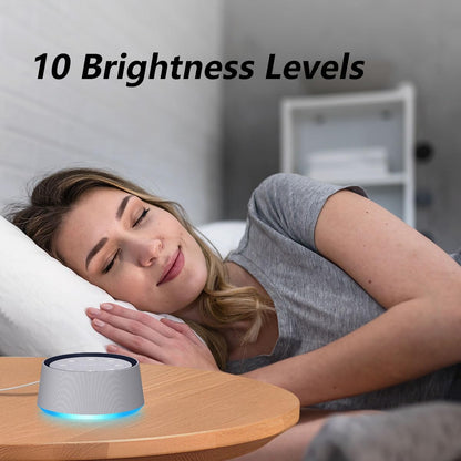 White Noise Alarm Clock Sound Machine for Bedroom Small Brown Noise Machine with 30 Soothing Sound Plug in Bedside Clock with NightLight Battery Backup 15 Wake up Sound Clock for Kids Heavy Sleeper