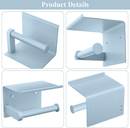 Toilet Paper Holder with Shelf Wall Mounted Toilet Paper Roll Dispenser | Heavy Duty Stainless Steel Brushed Nickel