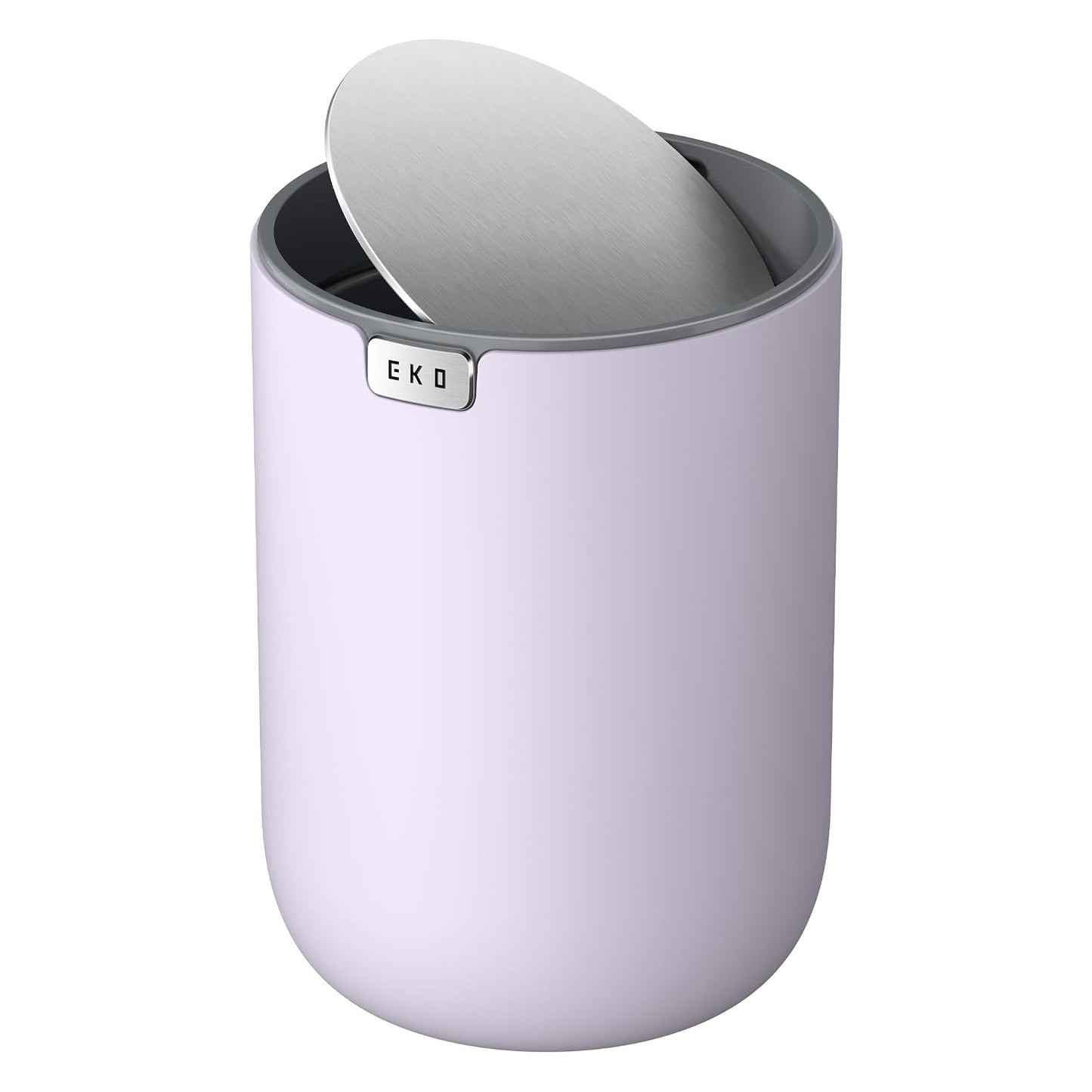 EKO Fandy 0.58 Gal/2.2L Mini Trash Can with Lid, Swing-Top Desktop Trash Can for Bathroom, Countertop, Vanity, Desk or Office, Small Garbage Bin (Blue)