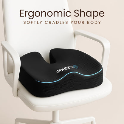 Sleepavo Office Chair Cushion, Seat Cushion for Tailbone Pain Relief Butt