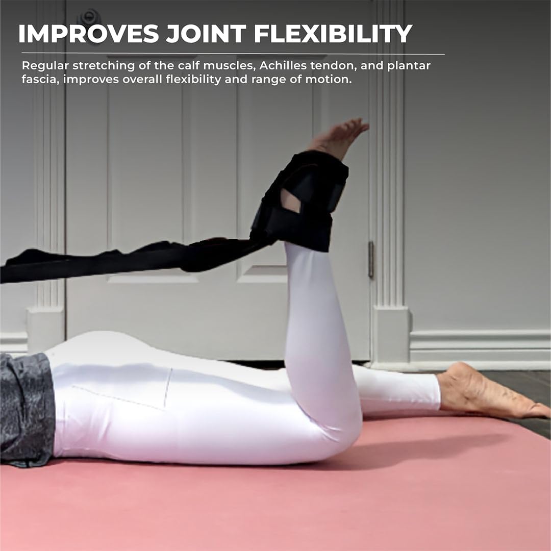 Foot and Calf Stretcher - Stretching Strap for Plantar Fasciitis, Achilles Tendonitis, Heel Spurs, Foot Drop, & Hamstring, Versatile Stretch Strap Used as Leg stretcher, Hamstring Stretcher and Foot Stretcher