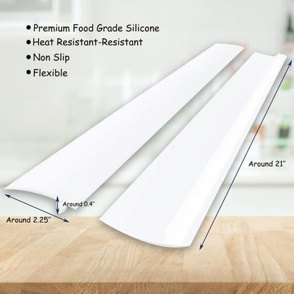 Silicone Gap Covers, (2 PCS) Silicone Stove Gap(21 Inches, Semi Clear) | Filler Stopper Kitchen Stove Gap Covers - Flexible Stoves Counter Gap Cover, Food Grade