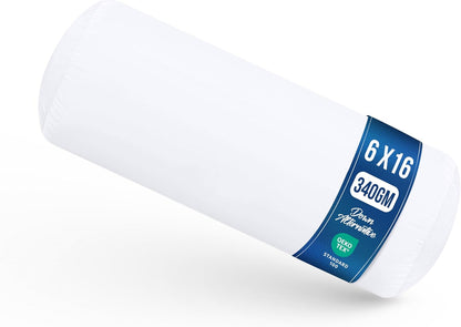 Utopia Bedding Bolster Pillow Inserts, 6x16 Neck roll Pillow, 2 Pack, White | Cylinder pillow, Round design, cervical & knee support pillow for sleeping, Massage relaxing and recovery, Set of 2, White