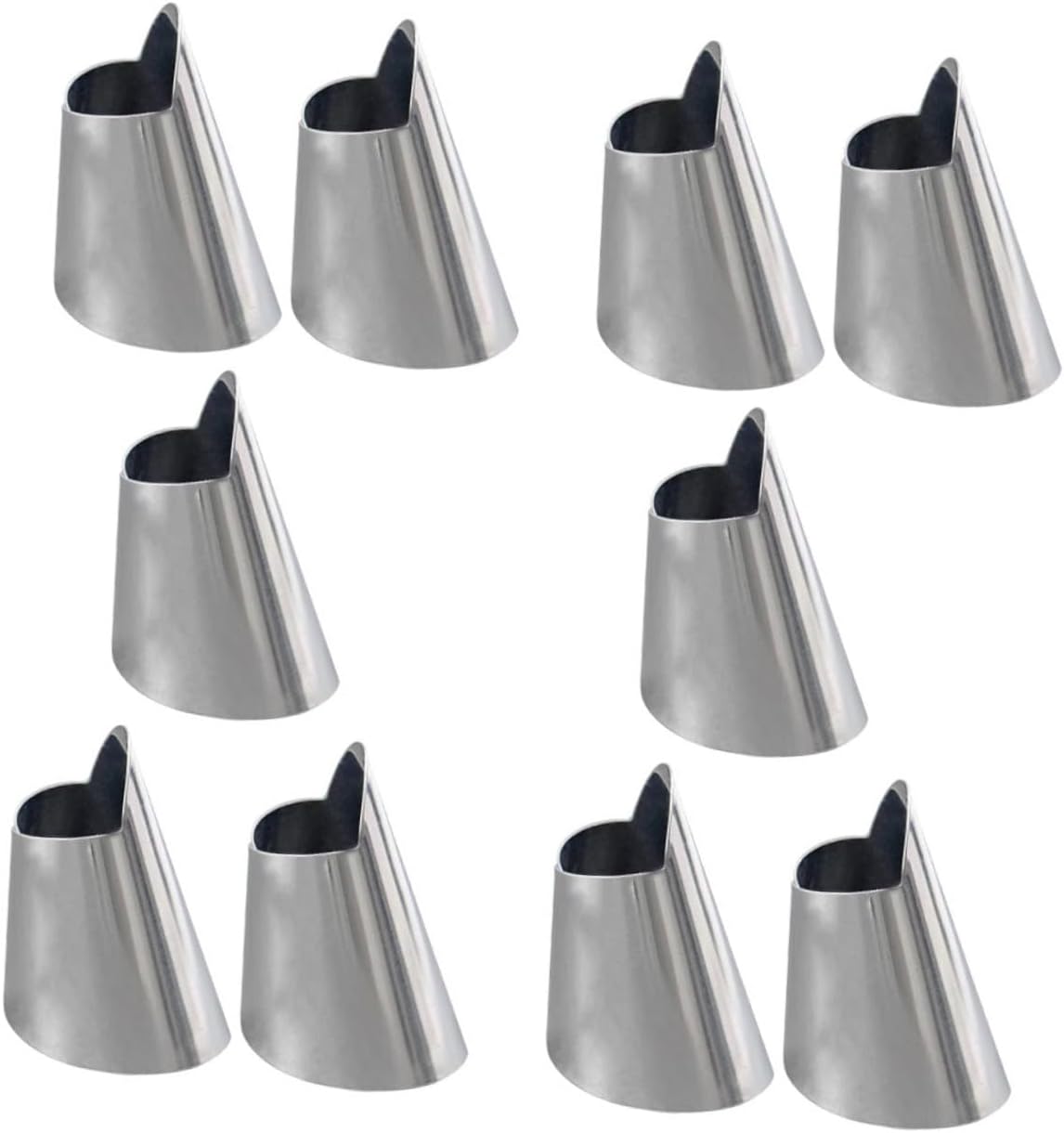 Gatuida 10pcs Vegetable Peeler Slice Finger Protectors Cutting Chopper Guards Reusable Stainless Steel Safety Finger Cover