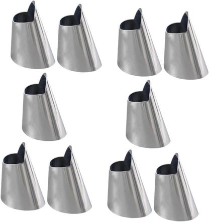 Gatuida 10pcs Vegetable Peeler Slice Finger Protectors Cutting Chopper Guards Reusable Stainless Steel Safety Finger Cover