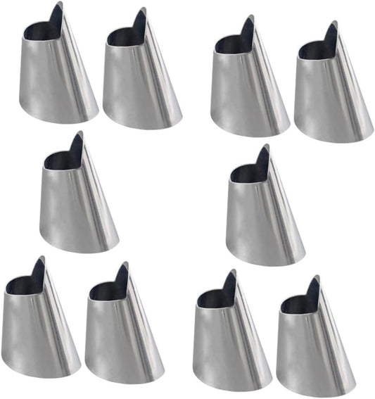 Gatuida 10pcs Vegetable Peeler Slice Finger Protectors Cutting Chopper Guards Reusable Stainless Steel Safety Finger Cover