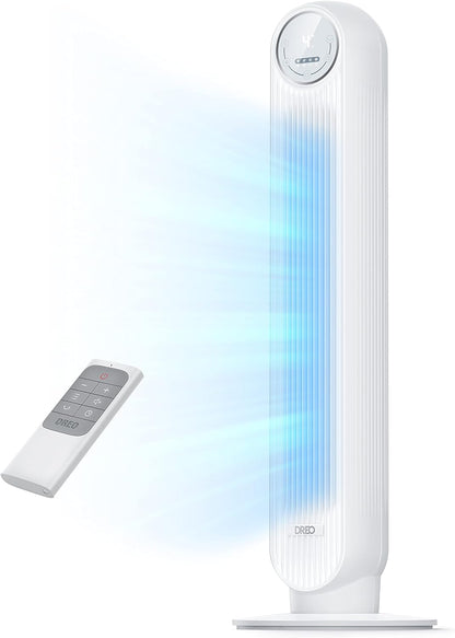 DREO Tower Fan for Bedroom, 26ft/s Velocity, 90° Oscillating, 8H Timer