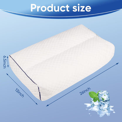 MINUPWELL 6.5" Knee Pillow for Side Sleepers - 100% Shredded Memory Foam Leg Pillow for Side Sleeping - Between Leg & Under Hip Pillow - Relieving Leg, Back, and Knee Pain - High Supportive