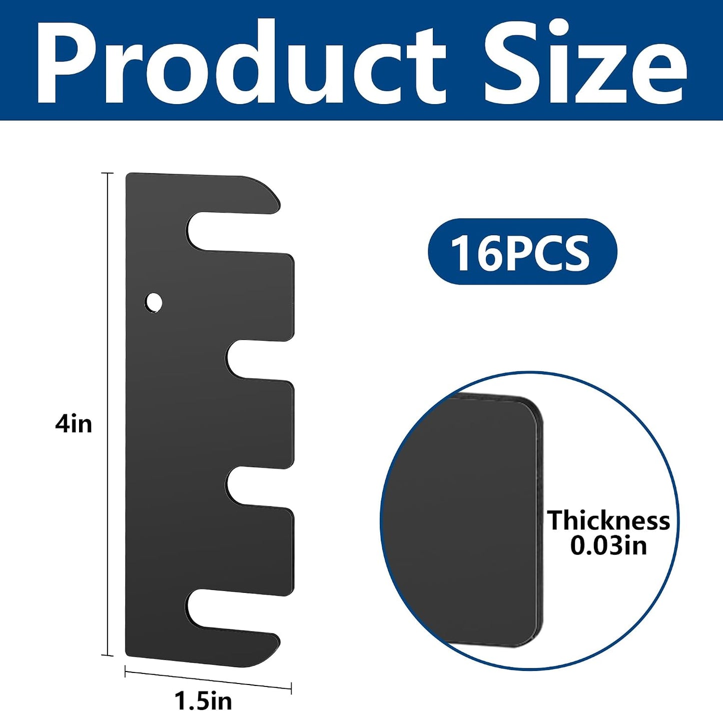 16 Pcs Hardware Door Hinge Shims,4" Stainless Steel Door Hinge Spacer | 0.03" Thick Doors Hinge Shims Hinge Spacer with Black Coated Finish for Repair Kit