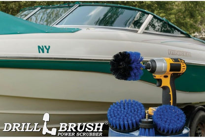 Drillbrush Electric Nylon Drill Brush Attachment Set for Bathroom Cleaning | Power Scrubber Brush Kit for Bathtub, Shower & Tile - Grout Cleaner Kit - All-Purpose Household Cleaning Brushes for Drill