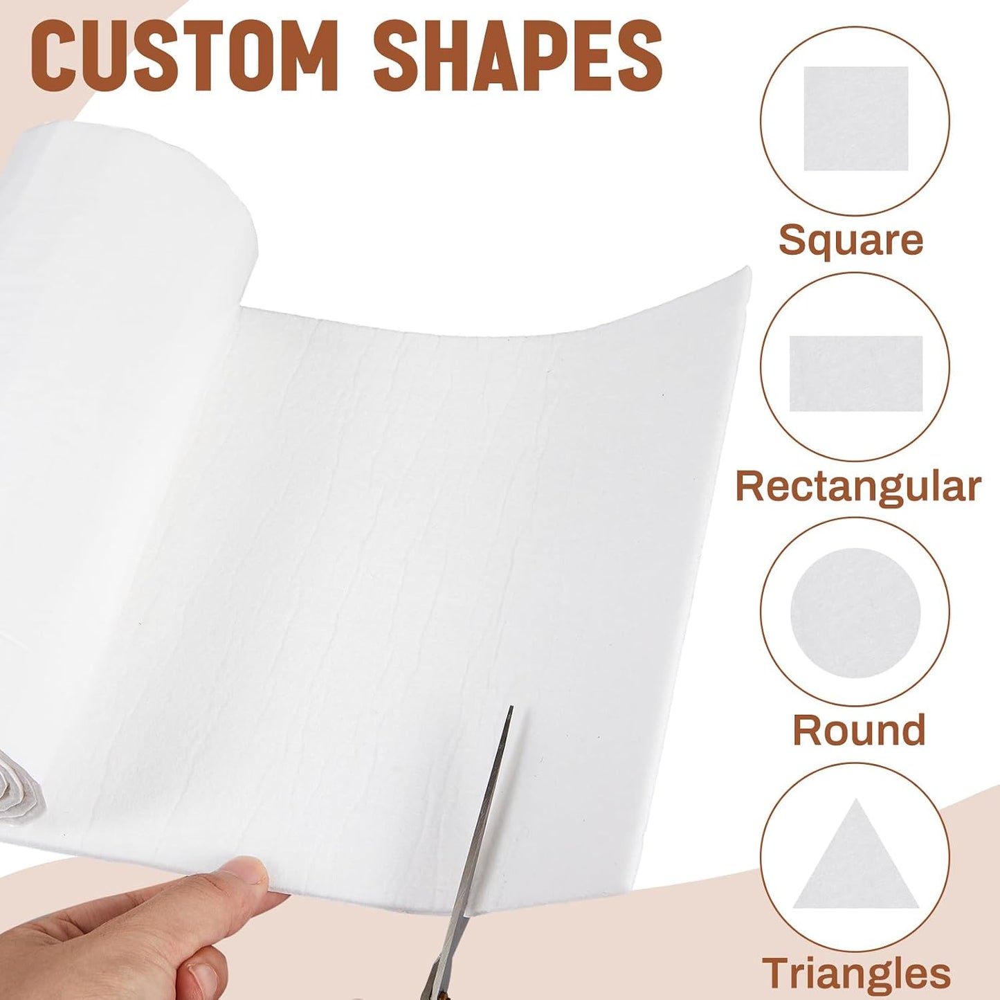 Fullhawl Large Felt Furniture Pads 8 x 60 Inch Non Slip Self Adhesive Heavy Duty Cuttable Strip Roll Felt Sheet Tape for Protecting Hardwood Floors Chair Wall, White
