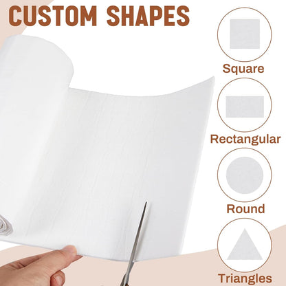 Fullhawl Large Felt Furniture Pads 8 x 60 Inch Non Slip Self Adhesive Heavy Duty Cuttable Strip Roll Felt Sheet Tape for Protecting Hardwood Floors Chair Wall, White