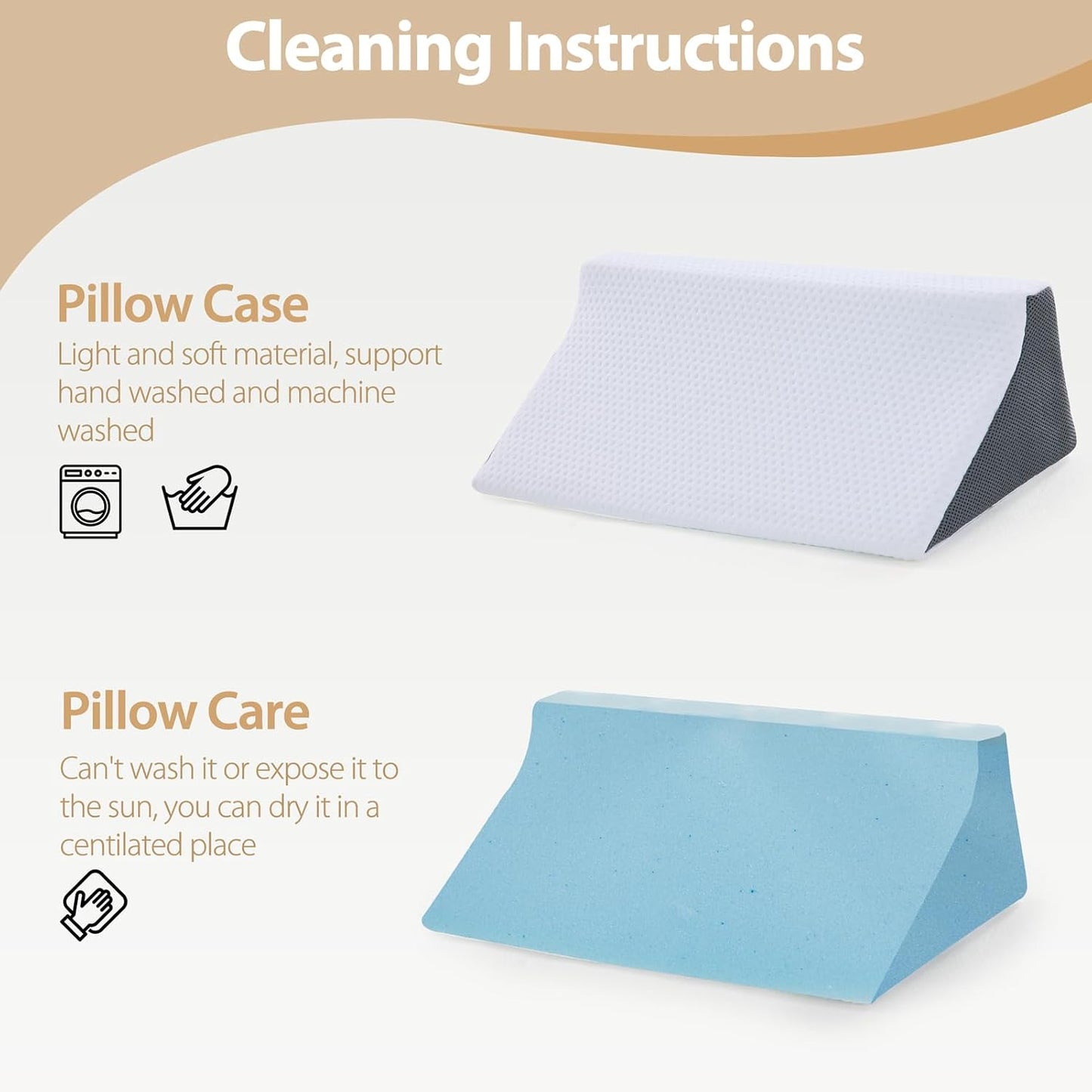 Body Positioner Wedge Pillow for Side Sleeping Support | Back and Leg Support, Body Positioning, Pregnancy Support, Ankle Elevation, Memory Foam, Machine Washable Cover