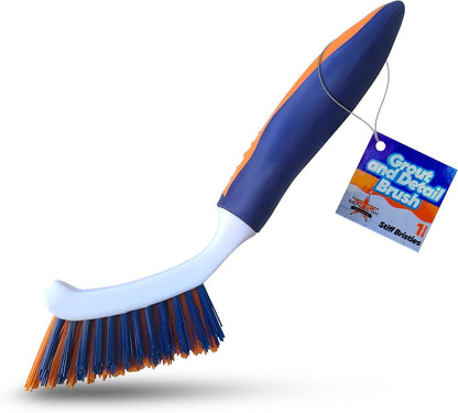 Bring It On Grout Cleaning Brush 2-Pack – Crevice Cleaning Brush with Stiff Nylon Bristles, 8-Inch Heavy-Duty Scrub Brush for Tile, Grout, Shower, Bathroom, Kitchen, Corners & Tight Spaces