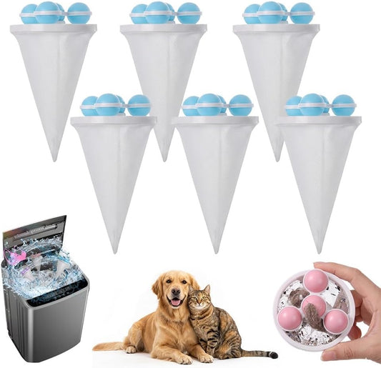 Washing Machine Lint Catcher Pet Hair Collector, Mix, 6 | Reusable Floating Mesh Laundry Filter Bags for Washing Machine Floating Hair Catcher for Clothes Cleaning